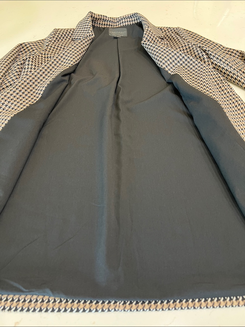 Sanctuary Carly Houndstooth Long Blazer Coat Jacket Medium - Picture 7 of 12